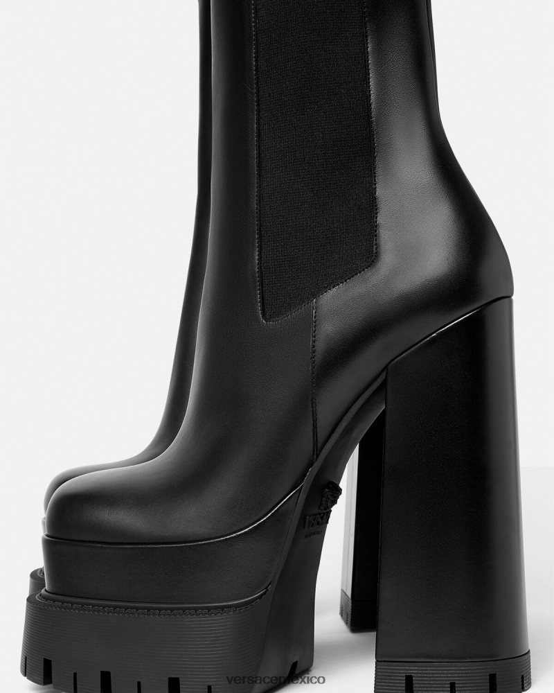 Versace botas aevitas plataforma negro zapato mujer 84626J479