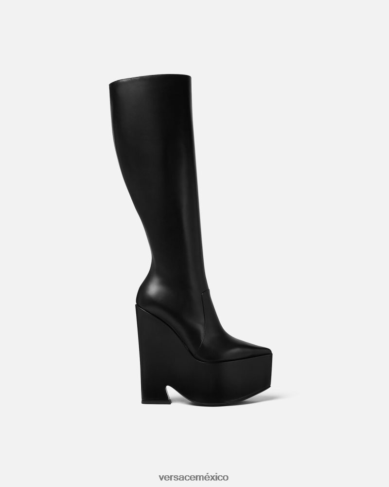 Versace botas altas tempest con plataforma negro zapato mujer 84626J478