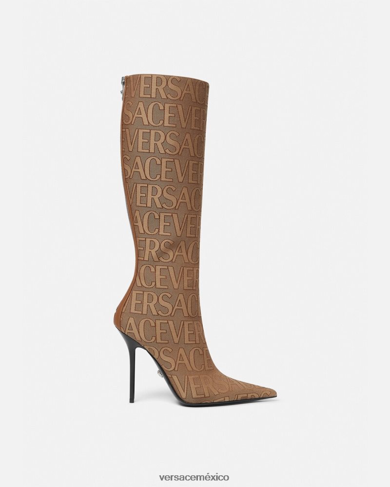 Versace botas hasta la rodilla por toda la prenda marrón zapato mujer 84626J475