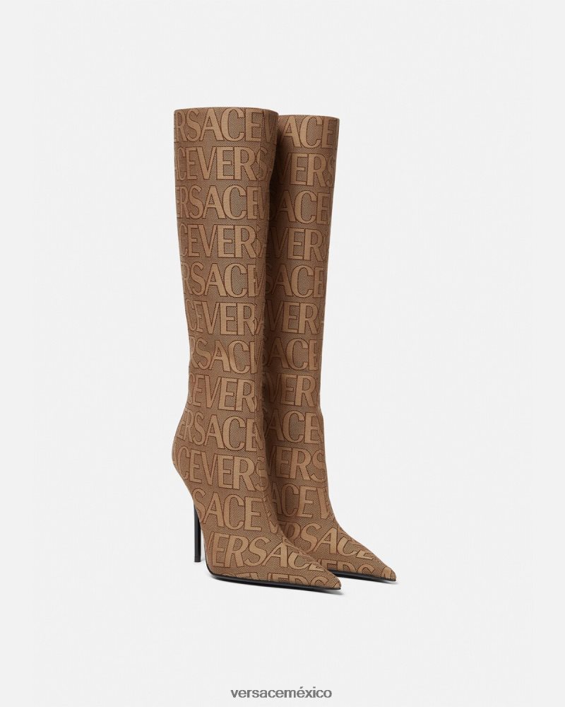 Versace botas hasta la rodilla por toda la prenda marrón zapato mujer 84626J475