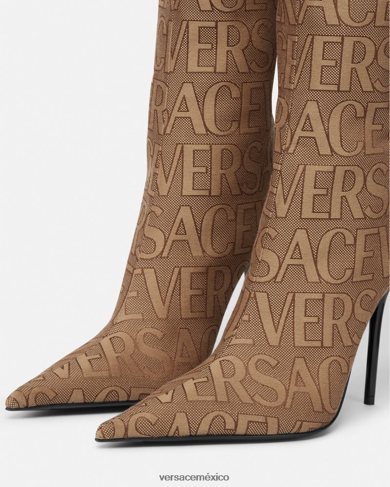 Versace botas hasta la rodilla por toda la prenda marrón zapato mujer 84626J475
