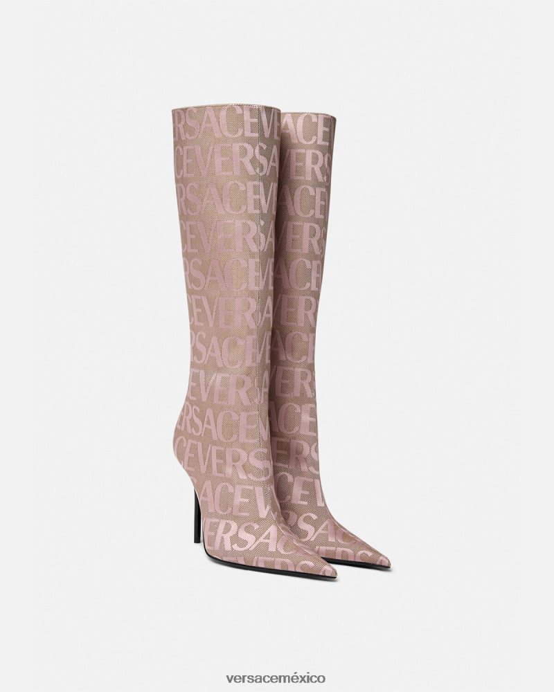 Versace botas hasta la rodilla por toda la prenda rosa zapato mujer 84626J476