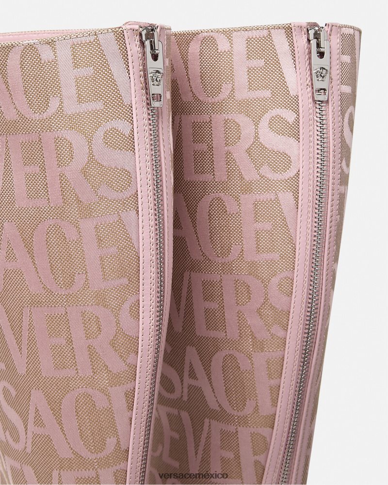 Versace botas hasta la rodilla por toda la prenda rosa zapato mujer 84626J476