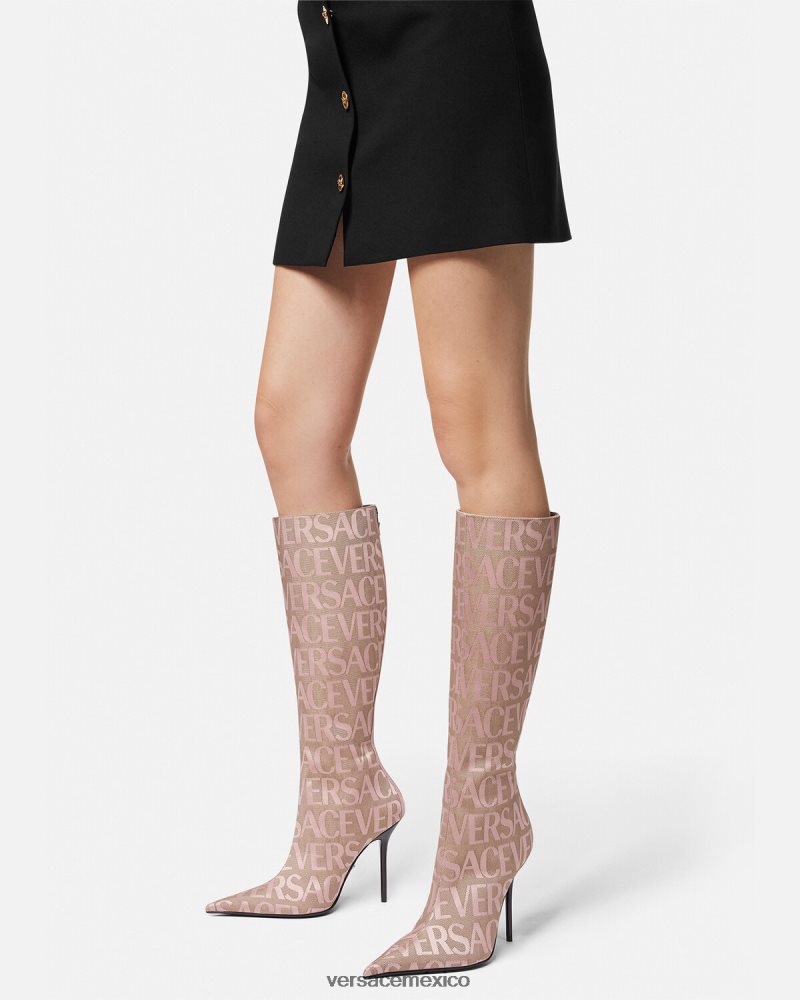 Versace botas hasta la rodilla por toda la prenda rosa zapato mujer 84626J476