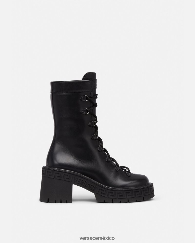 Versace botas militares con plataforma greca negro zapato mujer 84626J480