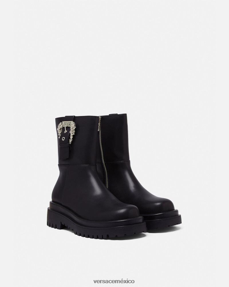Versace botines con hebilla barroca Drew negro zapato mujer 84626J2271
