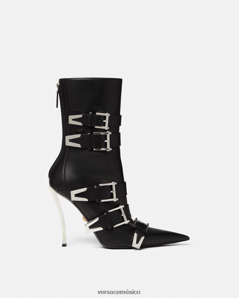 Versace botas con hebillas negro zapato mujer 84626J390