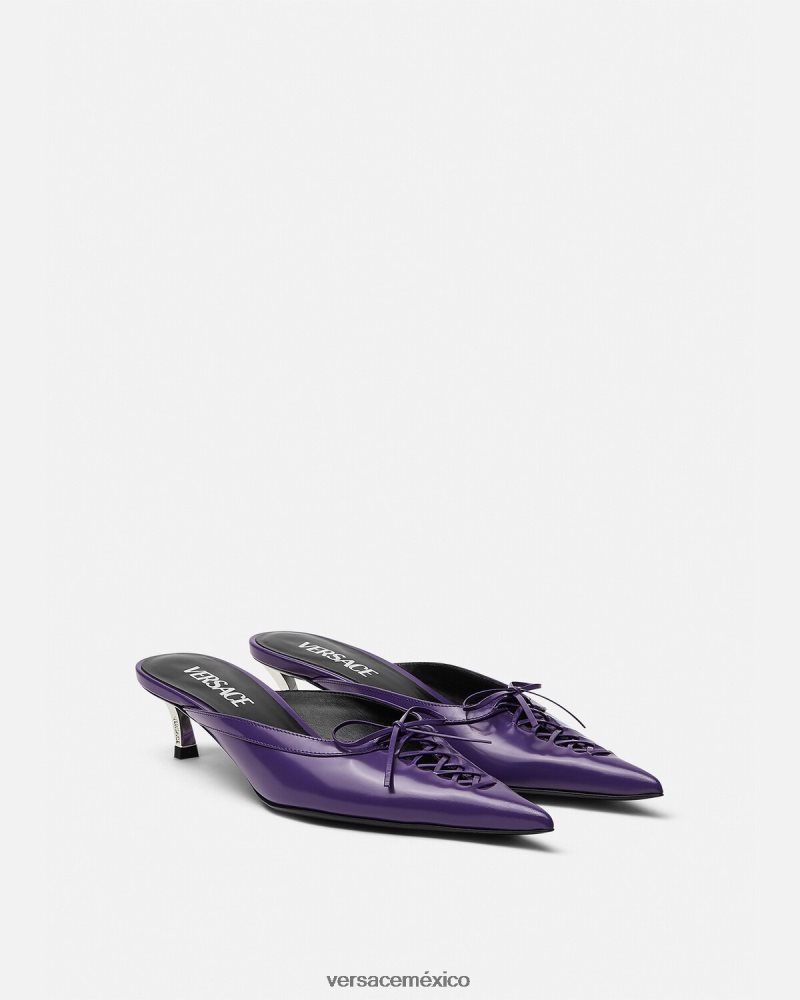 Versace mules con punta de alfiler Violeta zapato mujer 84626J393