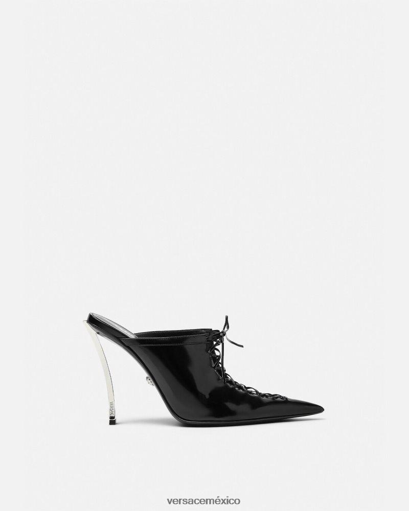 Versace mules con punta de alfiler negro zapato mujer 84626J391