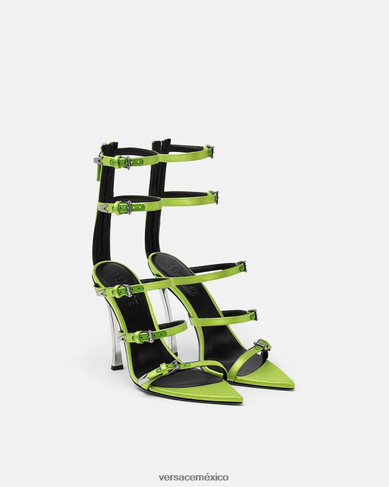 Versace sandalias con punta de alfiler amarillo zapato mujer 84626J399