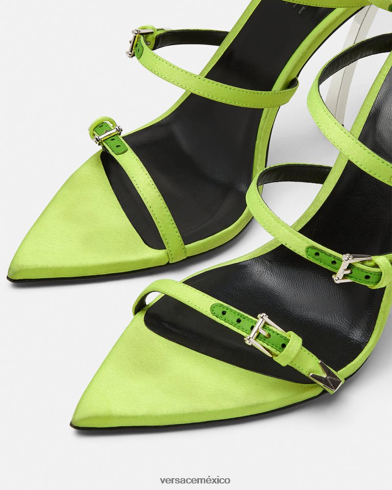 Versace sandalias con punta de alfiler amarillo zapato mujer 84626J399