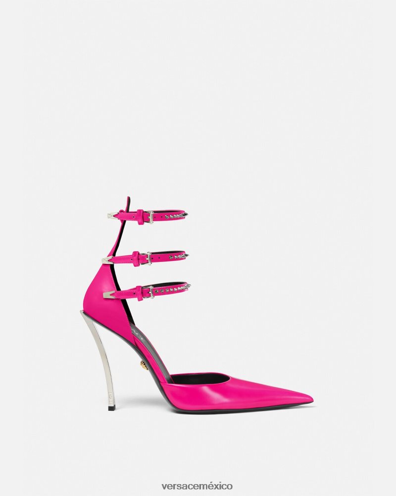 Versace zapatos de tacón con punta de alfiler fucsia zapato mujer 84626J400