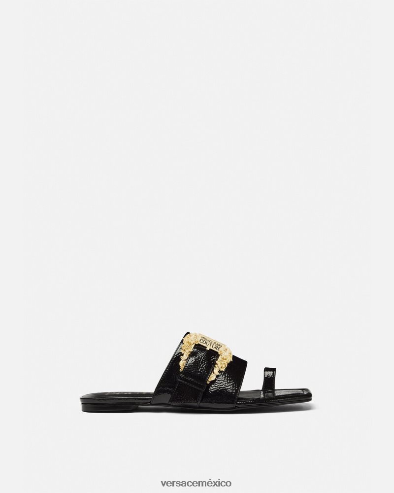 Versace mules Millie con hebilla barroca negro zapato mujer 84626J2301