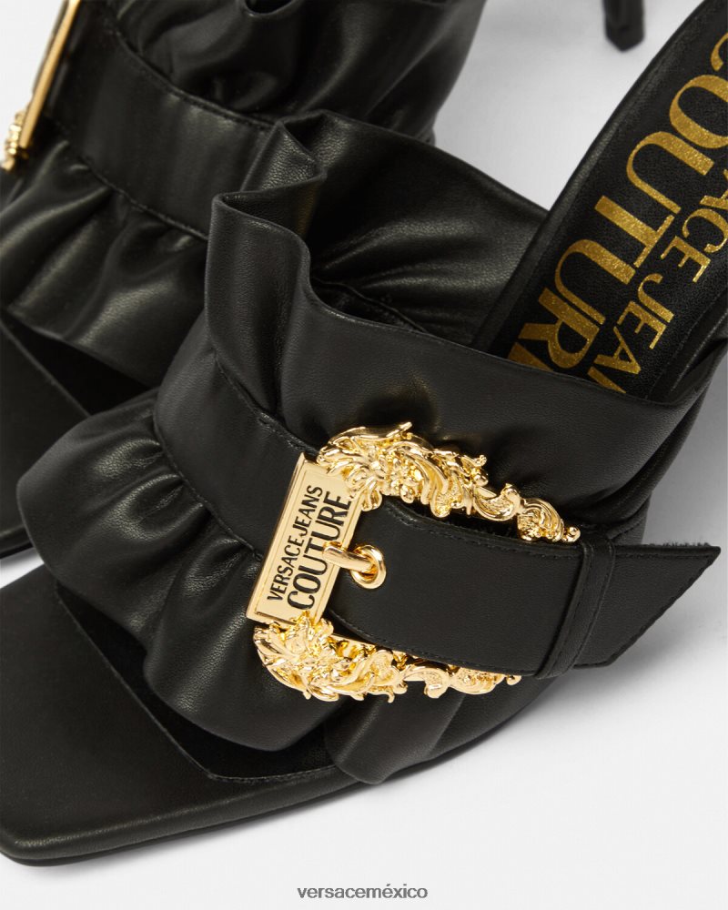 Versace mules emily con hebilla barroca negro zapato mujer 84626J2284
