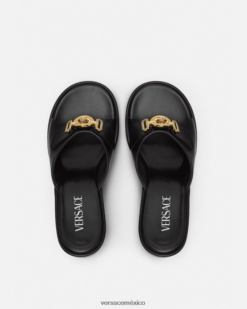 Versace mules biggie de medusa negro zapato mujer 84626J470
