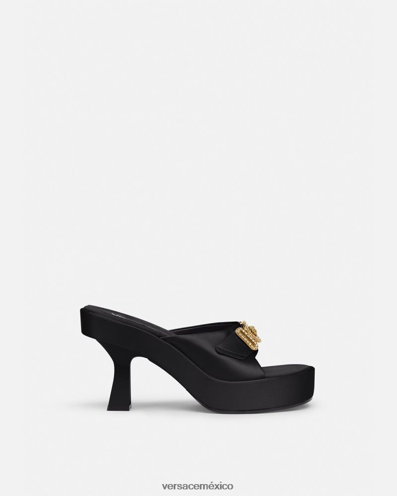 Versace mules con cristales Medusa Biggie negro zapato mujer 84626J469