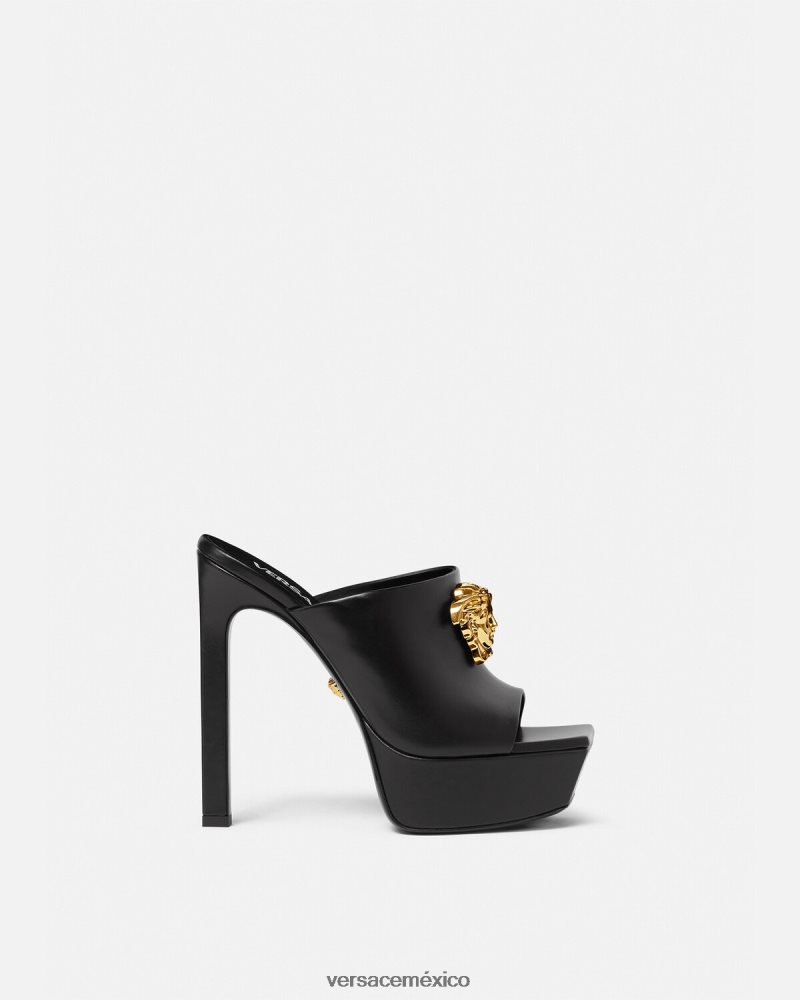 Versace mules con plataforma la medusa negro zapato mujer 84626J448