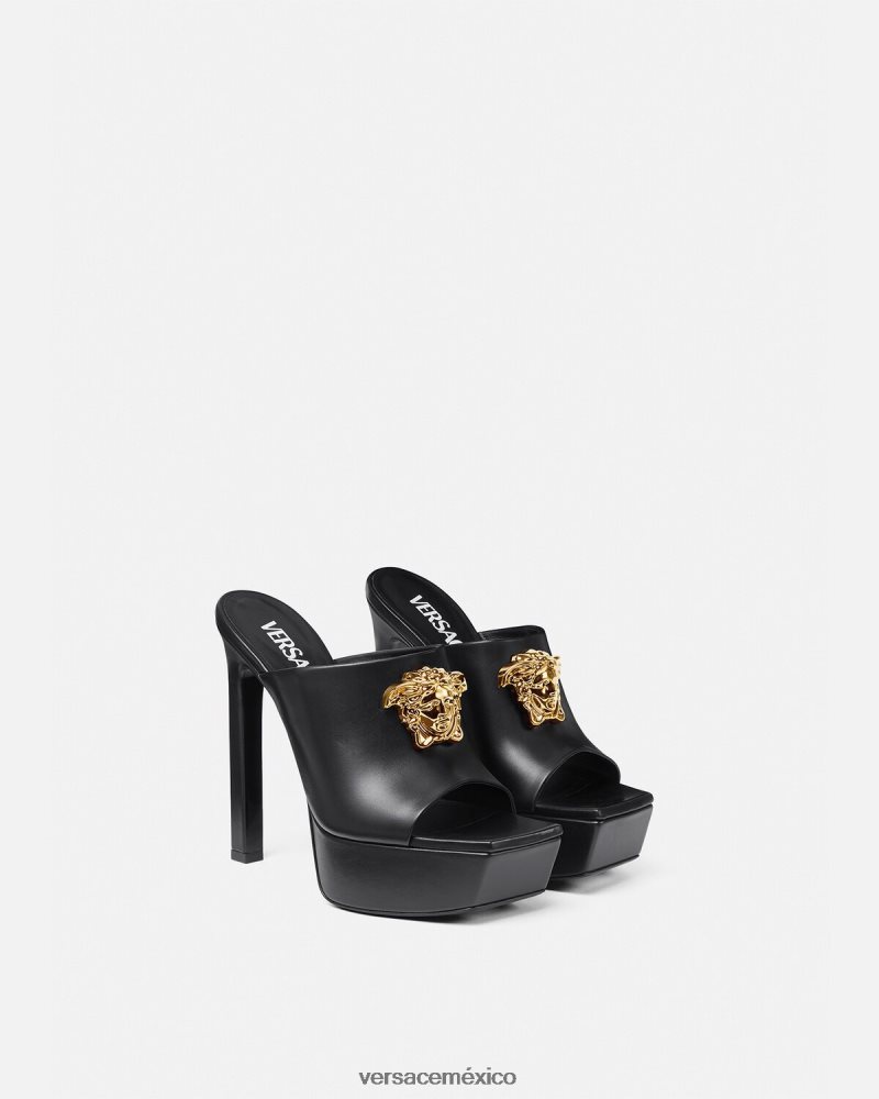 Versace mules con plataforma la medusa negro zapato mujer 84626J448