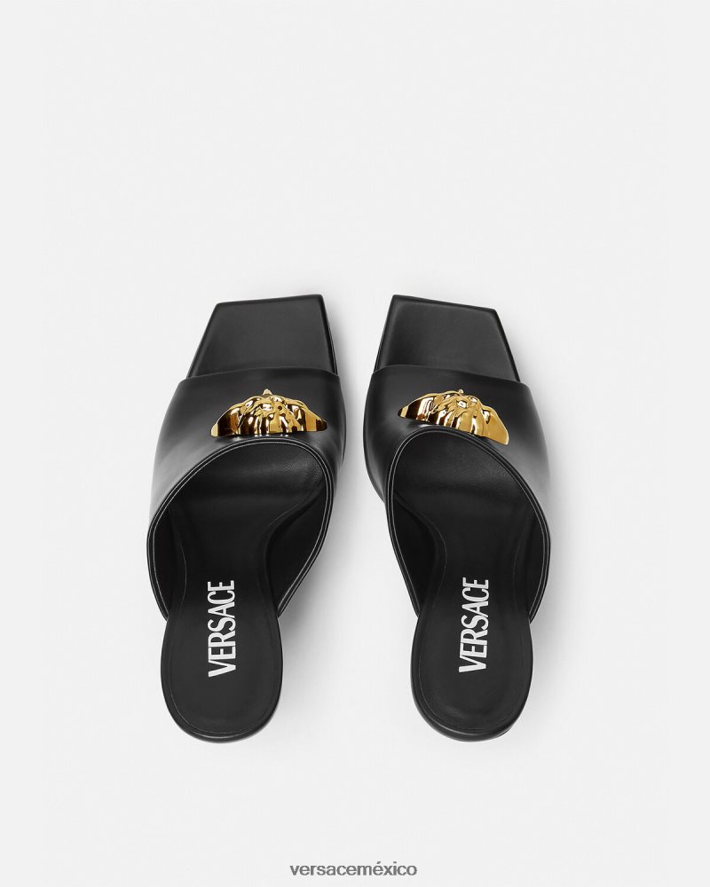 Versace mules con plataforma la medusa negro zapato mujer 84626J448