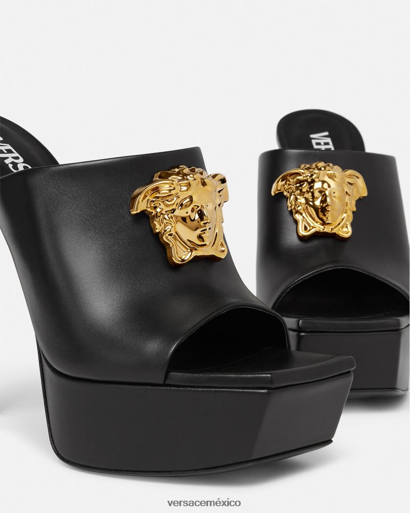 Versace mules con plataforma la medusa negro zapato mujer 84626J448
