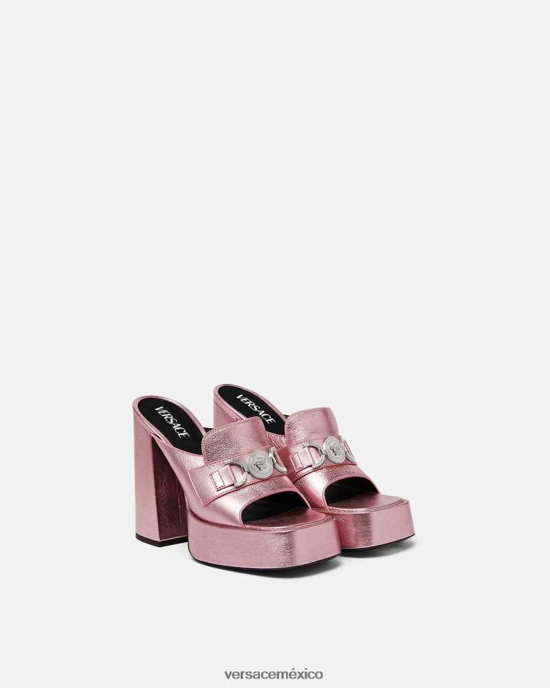 Versace mules con plataforma medusa '95 rosa zapato mujer 84626J444