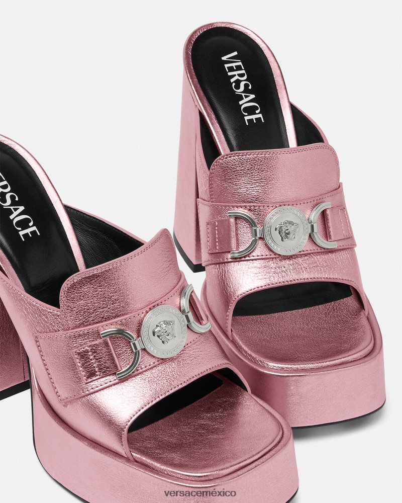 Versace mules con plataforma medusa '95 rosa zapato mujer 84626J444