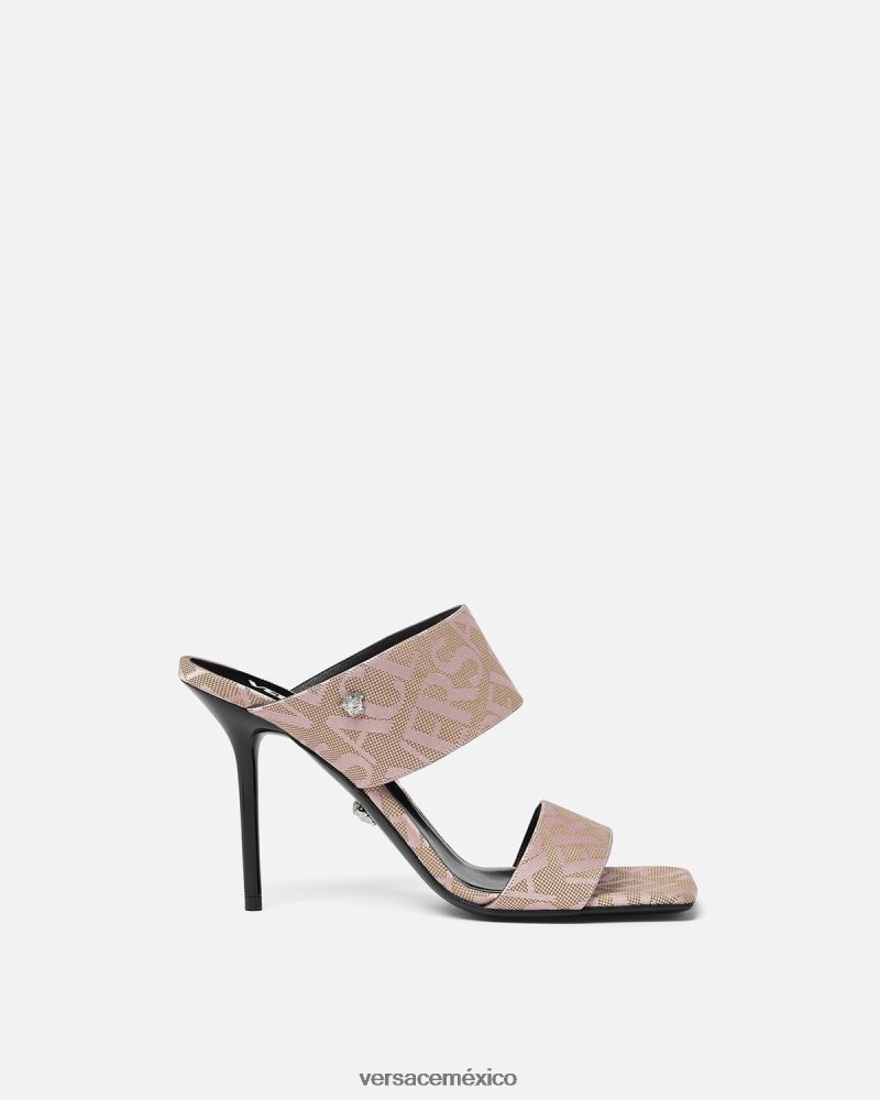 Versace mules con tacón alto integral rosa zapato mujer 84626J440