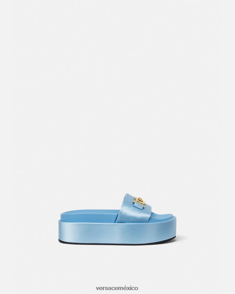 Versace sandalias con plataforma Medusa '95 azul claro zapato mujer 84626J456