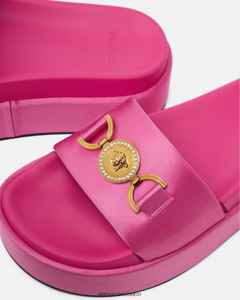 Versace sandalias con plataforma Medusa '95 rosa zapato mujer 84626J454