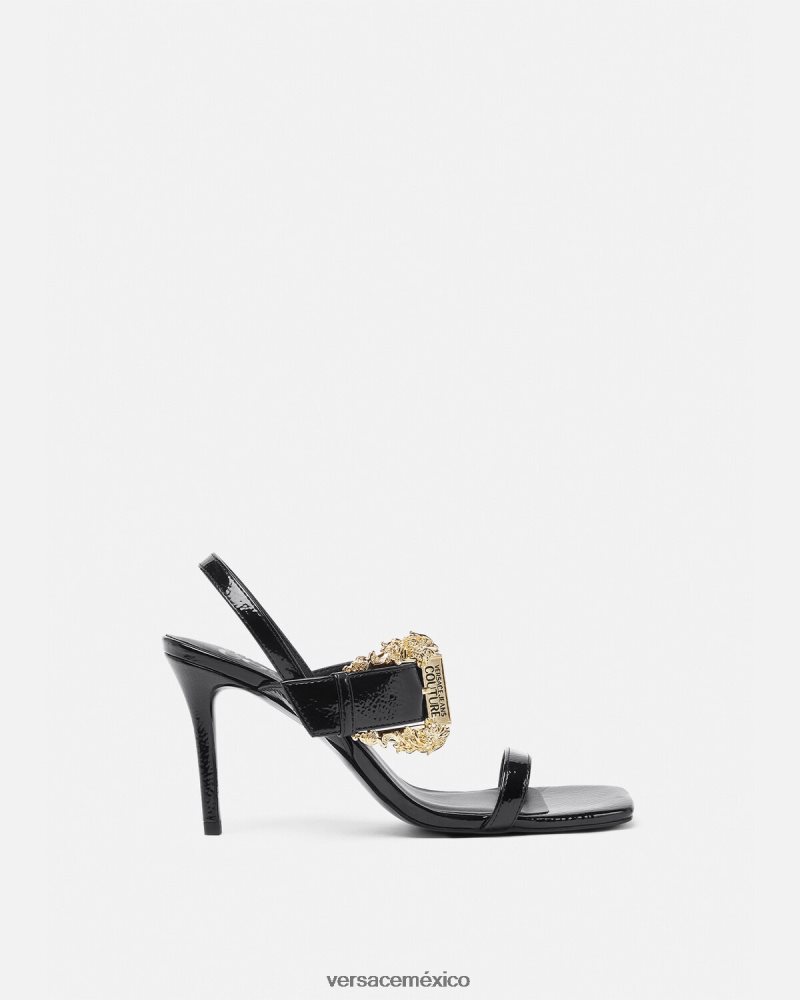 Versace sandalias destalonadas emily barrocas negro zapato mujer 84626J2257
