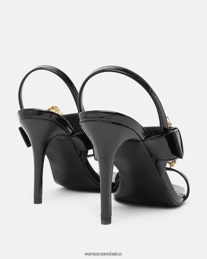 Versace sandalias destalonadas emily barrocas negro zapato mujer 84626J2257