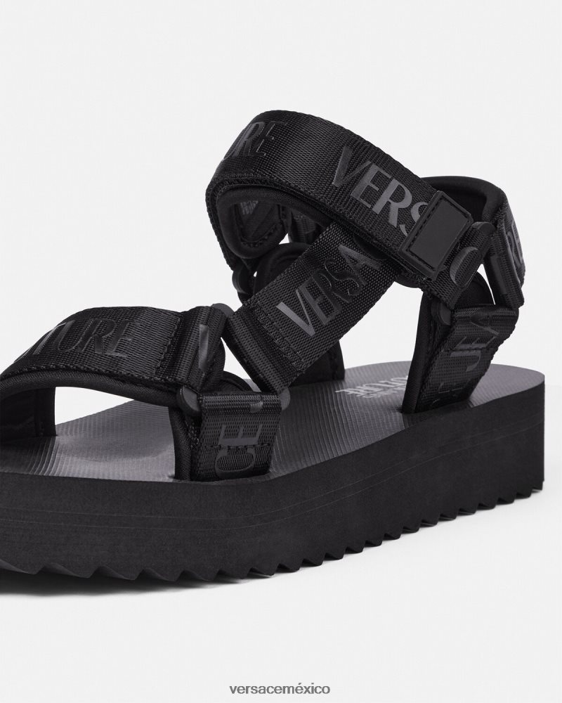 Versace sandalias miami negro zapato mujer 84626J2297