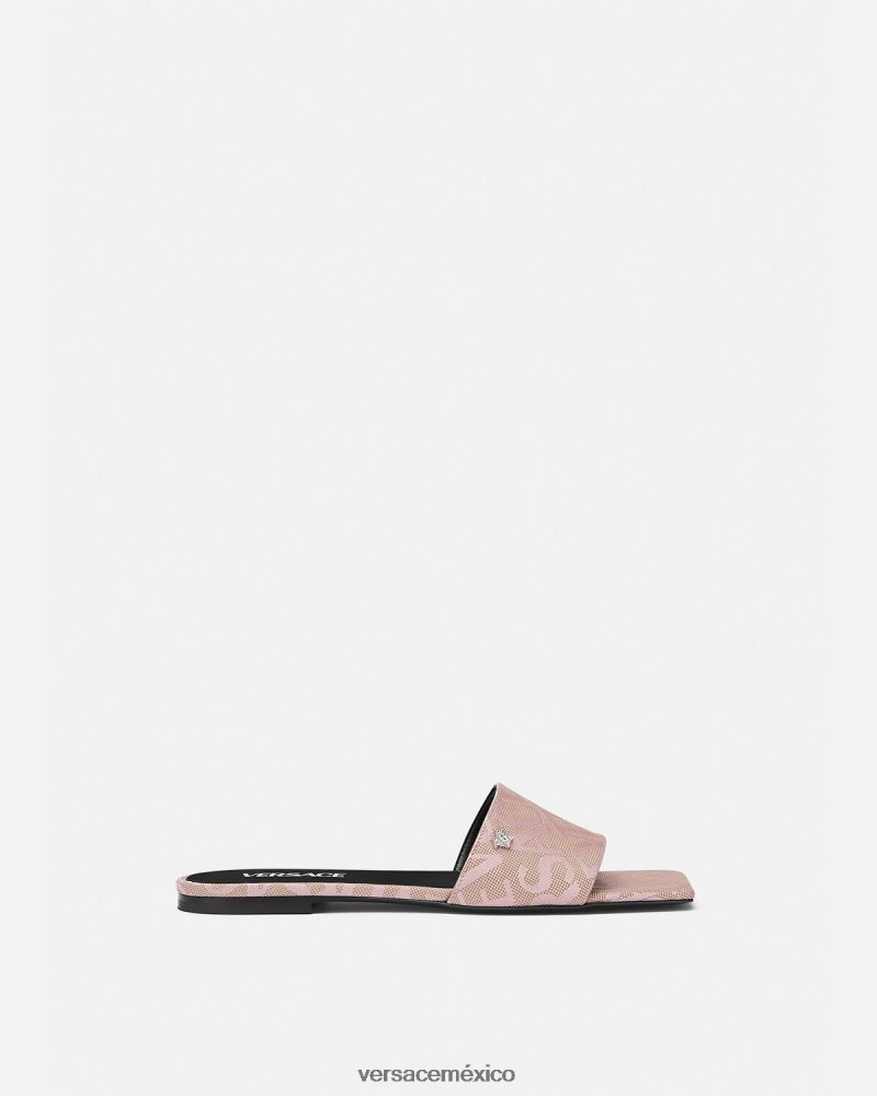 Versace sandalias planas integrales imprimir zapato mujer 84626J450