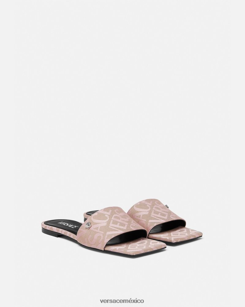 Versace sandalias planas integrales imprimir zapato mujer 84626J450