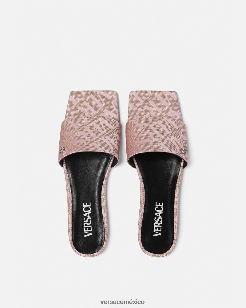 Versace sandalias planas integrales imprimir zapato mujer 84626J450