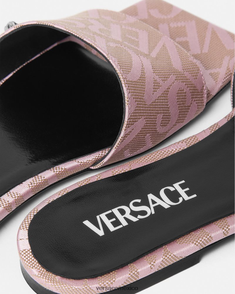 Versace sandalias planas integrales imprimir zapato mujer 84626J450