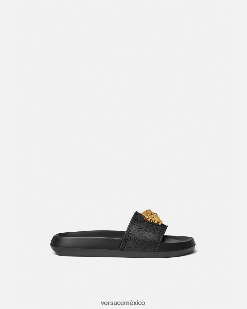 Versace toboganes palazzo negro zapato mujer 84626J457