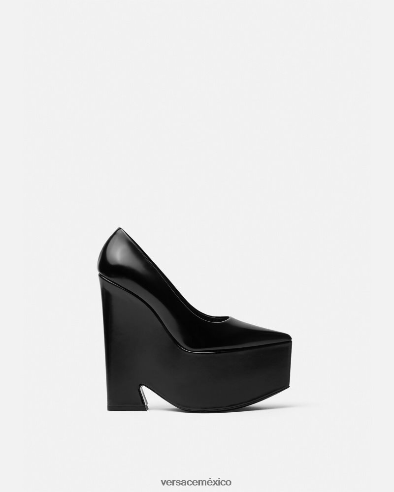Versace bombas de plataforma tempestad negro zapato mujer 84626J491
