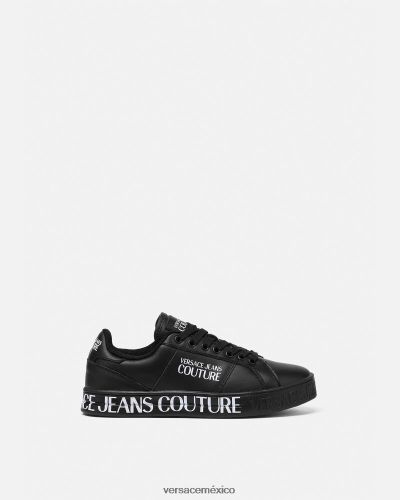 Versace tenis Court 88 con logo negro zapato mujer 84626J2278