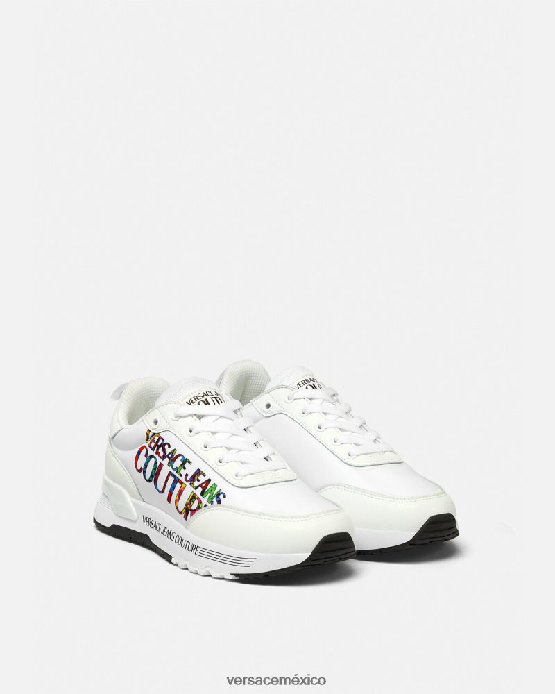 Versace tenis dinámicos con logo blanco zapato mujer 84626J2281