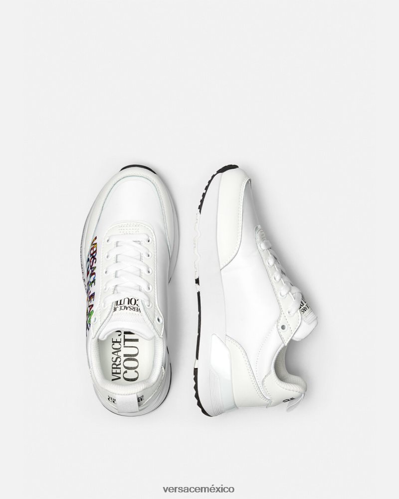 Versace tenis dinámicos con logo blanco zapato mujer 84626J2281