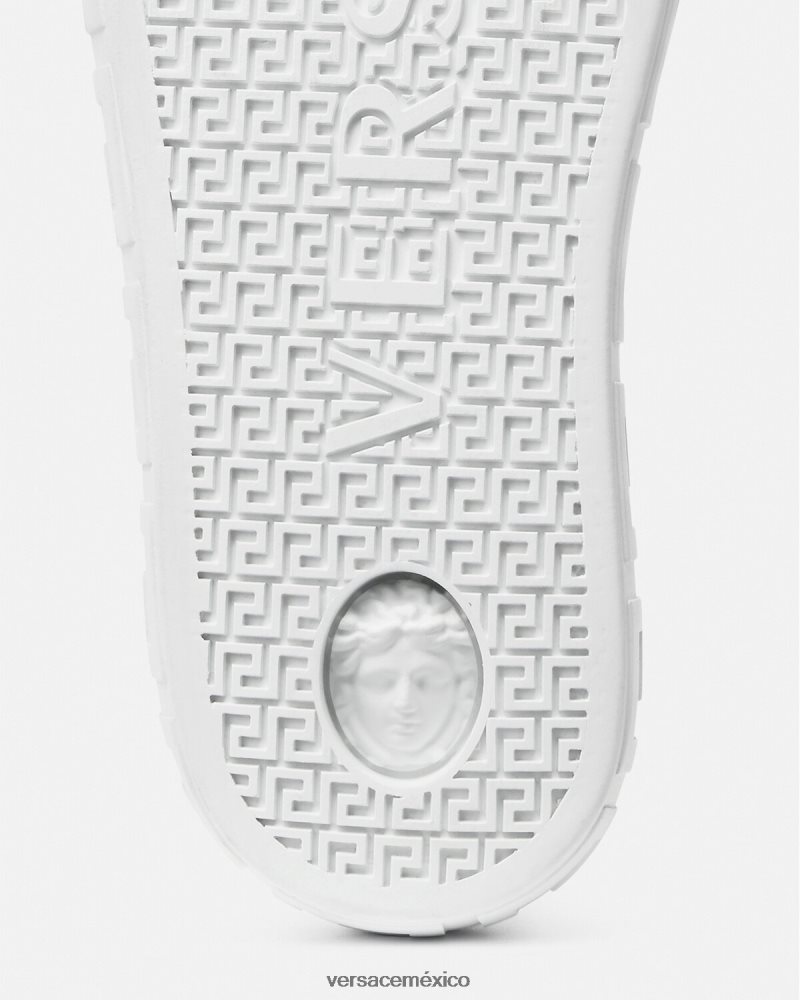 Versace zapatillas con greca en toda la prenda con cristales negro zapato mujer 84626J498