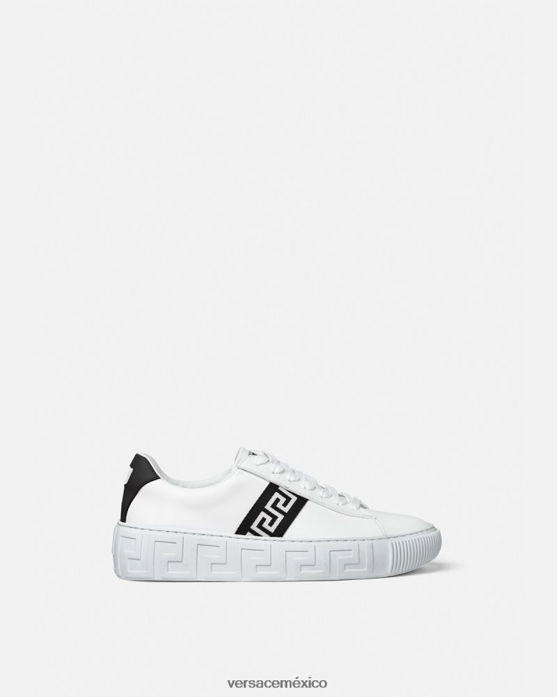 Versace zapatillas con grecas blanco negro zapato mujer 84626J502