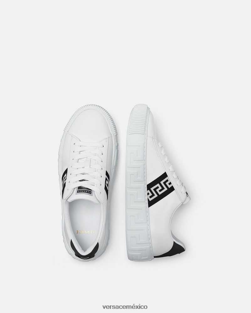 Versace zapatillas con grecas blanco negro zapato mujer 84626J502