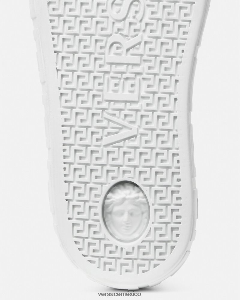 Versace zapatillas con grecas blanco negro zapato mujer 84626J502