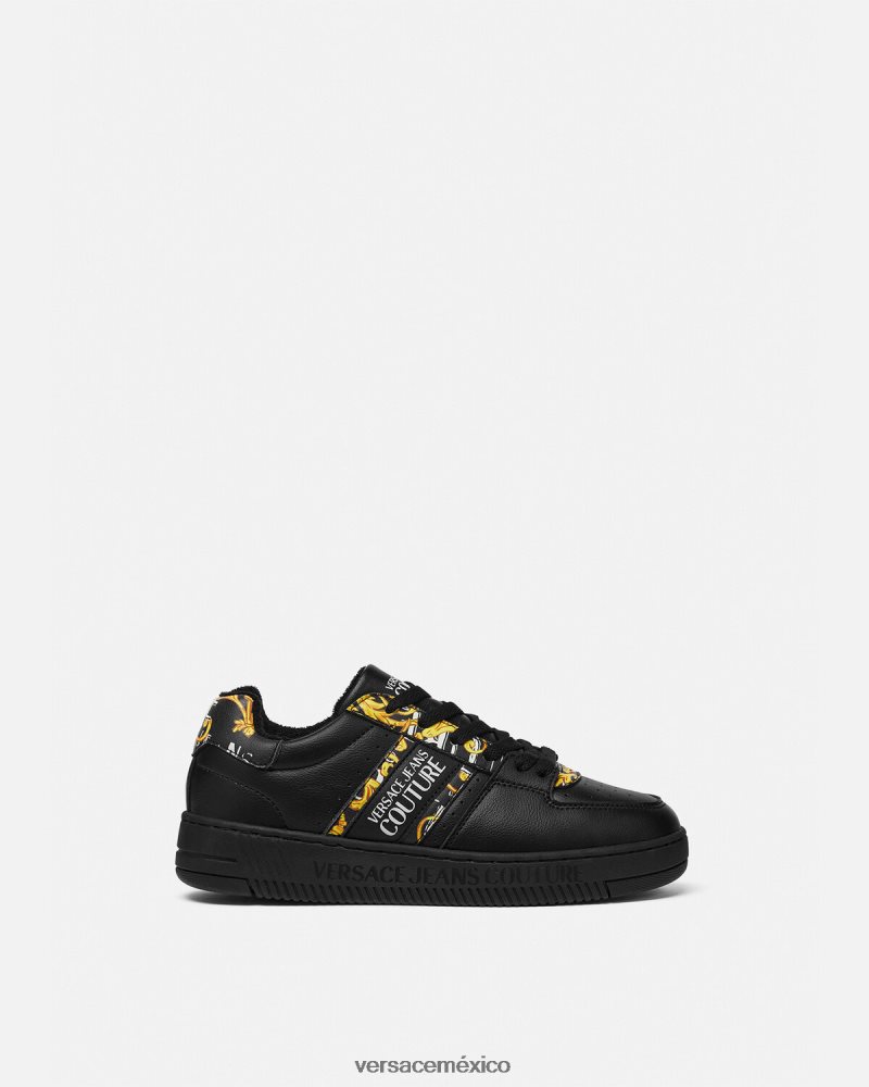 Versace zapatillas con logo Brush Couture Meyssa oro negro zapato mujer 84626J2296