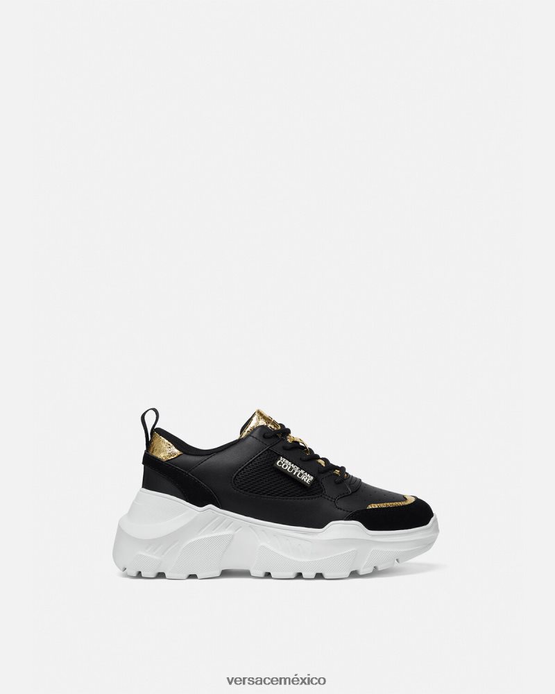 Versace zapatillas de deporte speedtrack oro negro zapato mujer 84626J2265