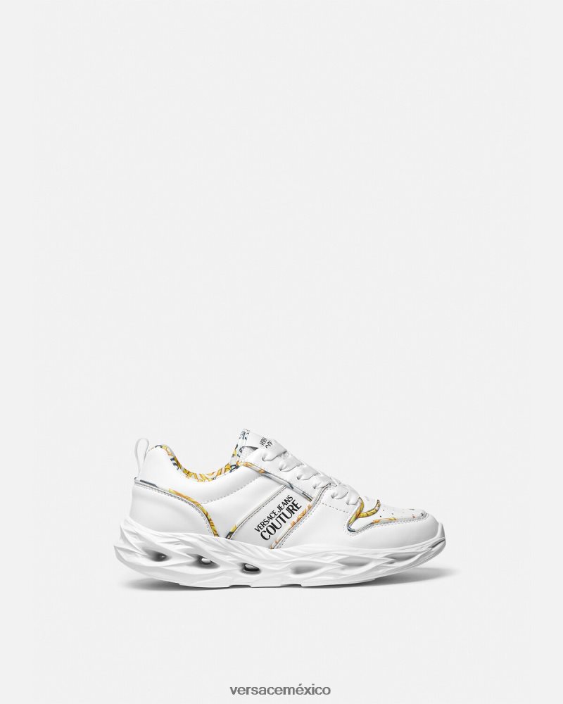 Versace zapatillas okinawa de alta costura con logo blanco zapato mujer 84626J2302