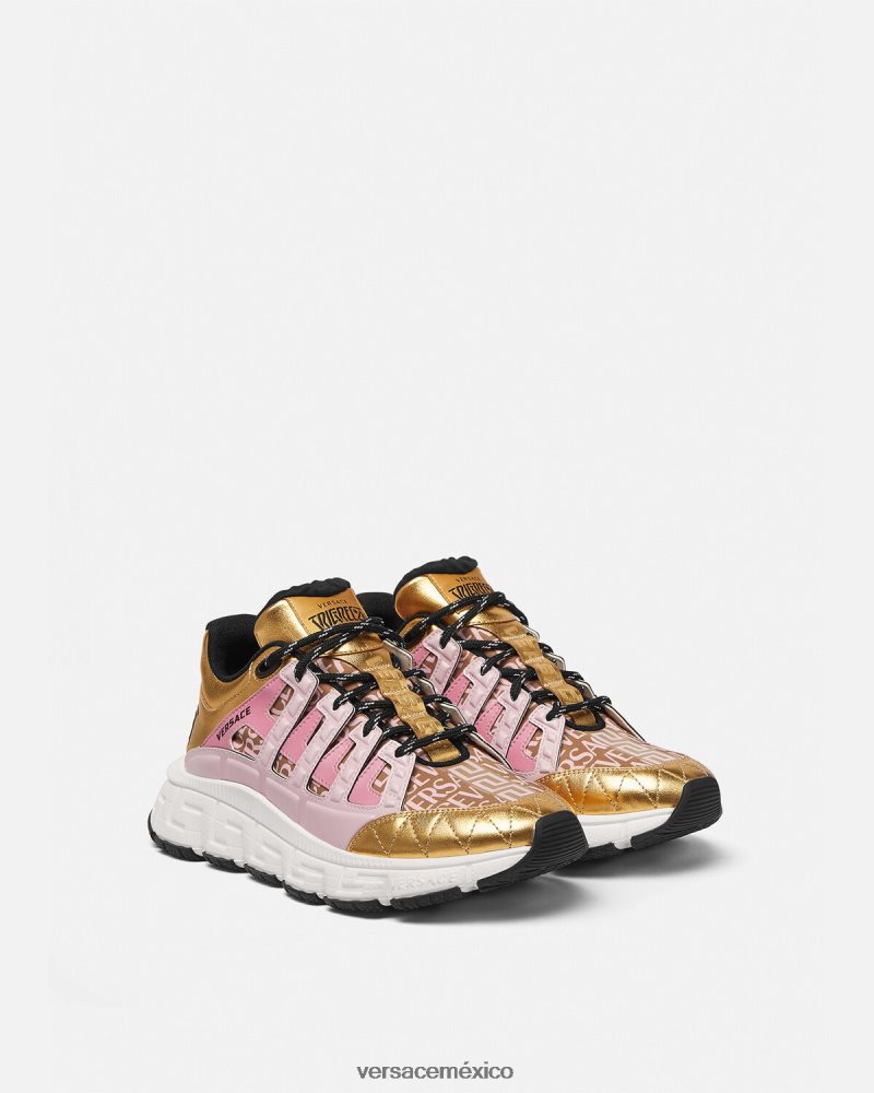 Versace zapatillas trigrecas rosa zapato mujer 84626J500