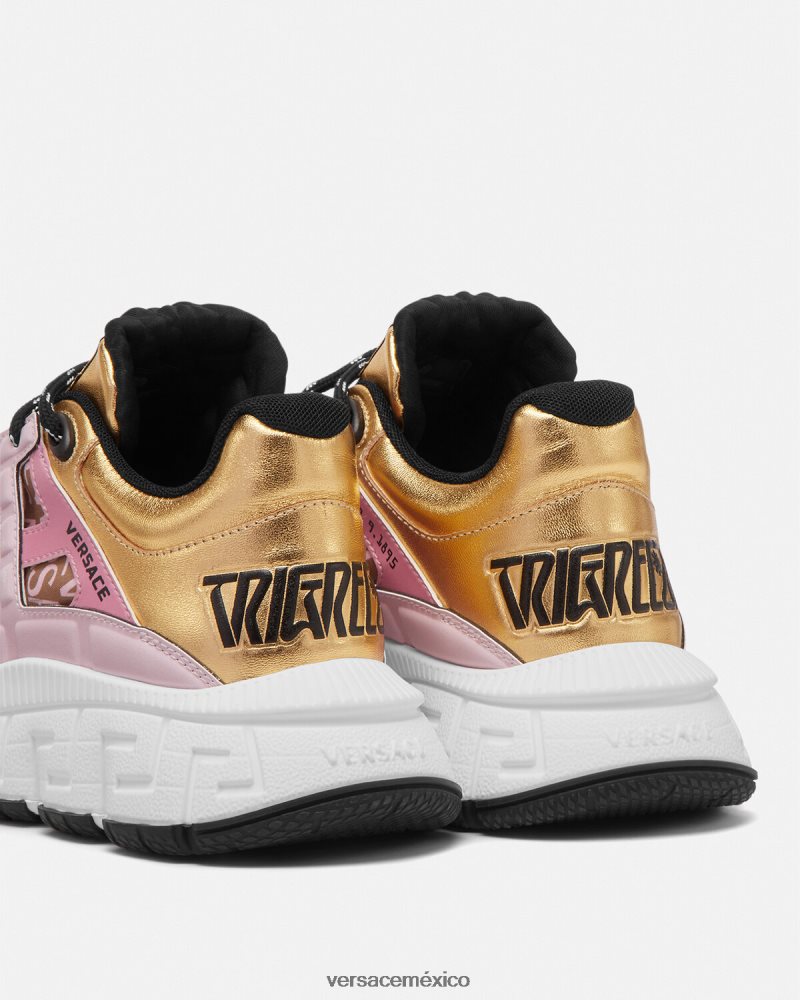 Versace zapatillas trigrecas rosa zapato mujer 84626J500